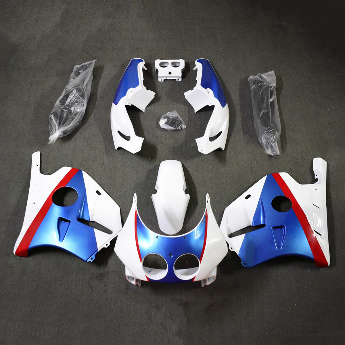 Amotopart 1990-1998 ホンダ CBR250RR MC22 ホワイト ブルー フェアリングキット