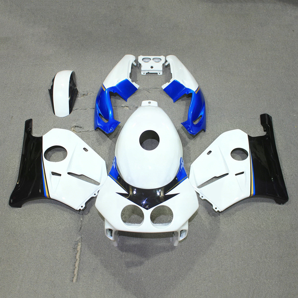 Amotopart 1990-1998 Honda CBR250RR MC22 wit blauw zwart kuipset