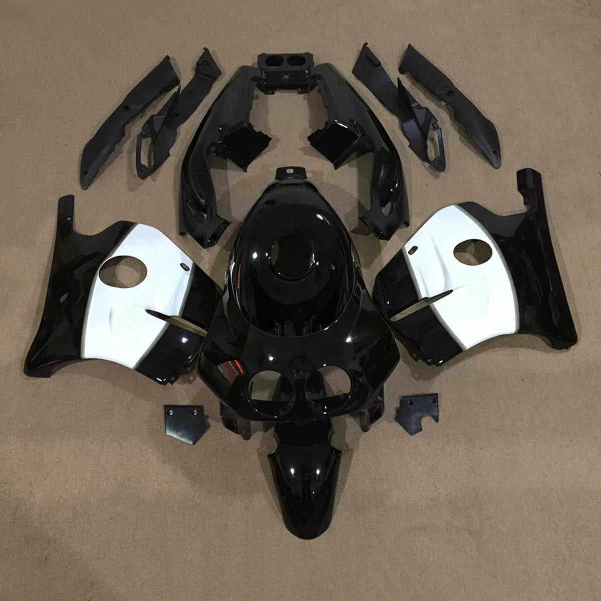 Amotopart 1990-1998 Honda CBR250RR MC22 Black White Fairing Kit