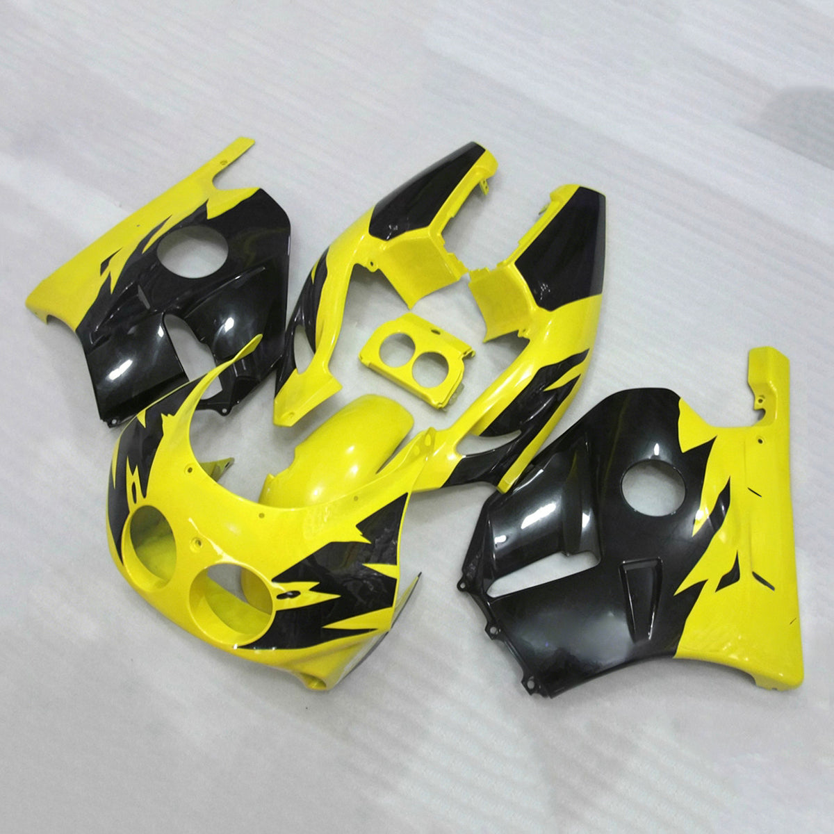 Amotopart 1990–1998 Honda CBR250RR MC22 Gelb-Schwarzes Verkleidungsset