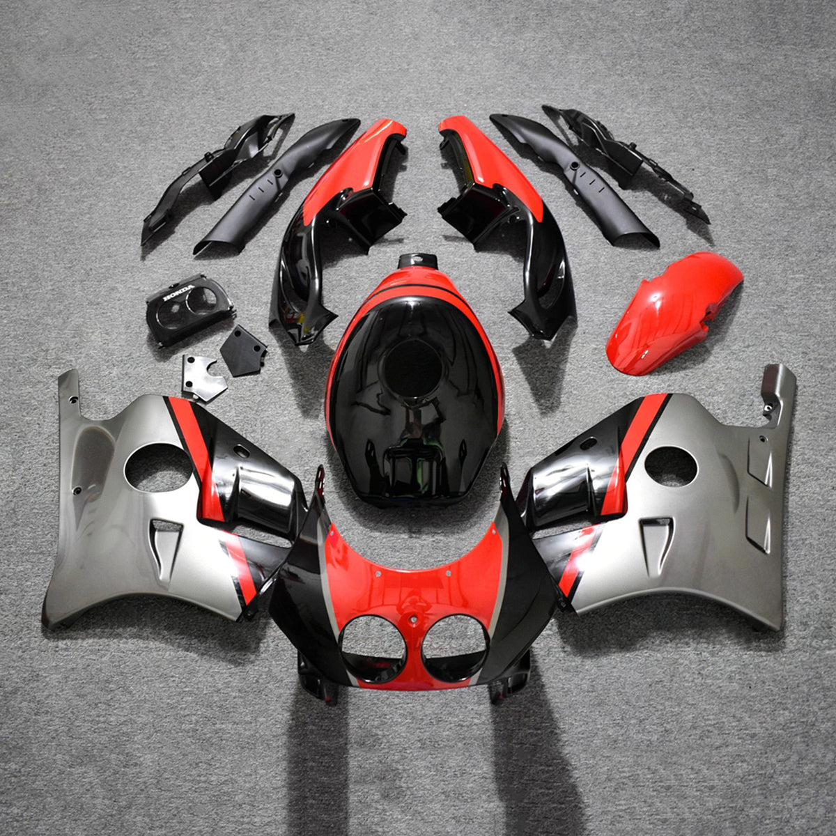 Amotopart 1990-1998 Honda CBR250RR MC22 Orange Black Silver Fairing Kit