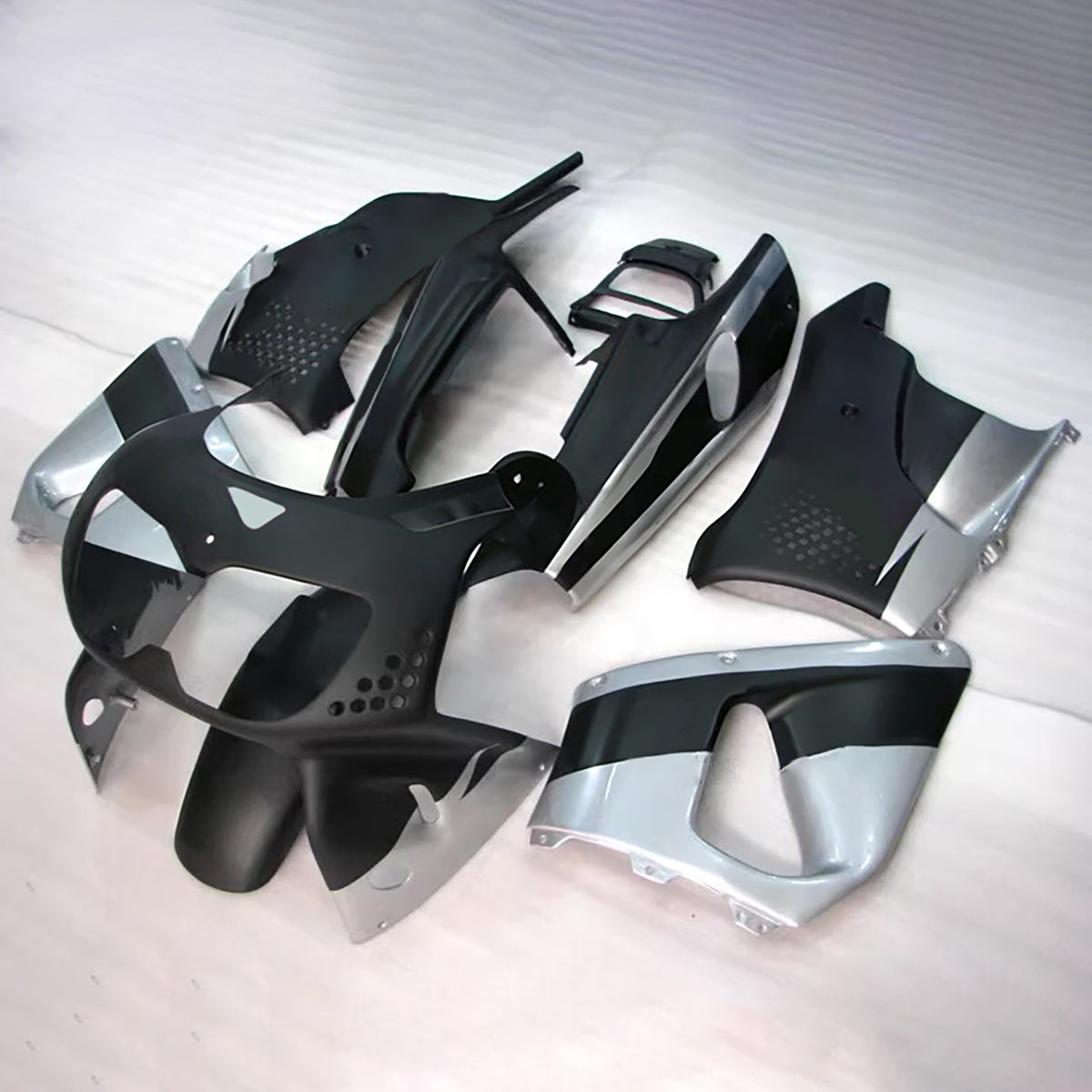 Amotopart 1994–1995 Honda CBR900RR 893 Schwarz-Silber-Verkleidungsset