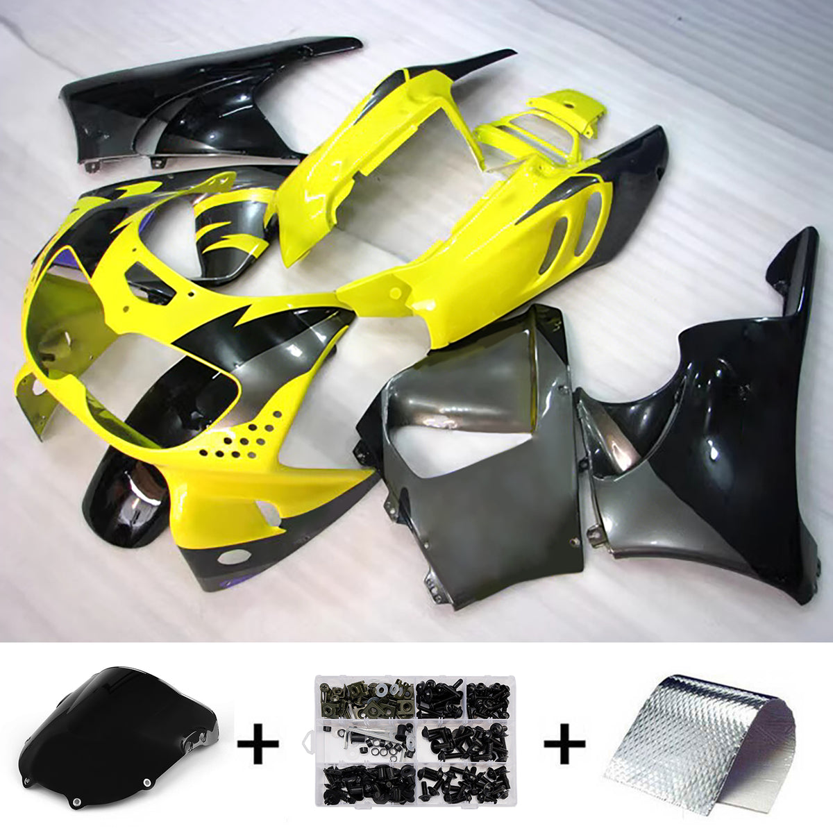 Amotopart 1994–1995 Honda CBR900RR 893 Gelb-Schwarzes Verkleidungsset