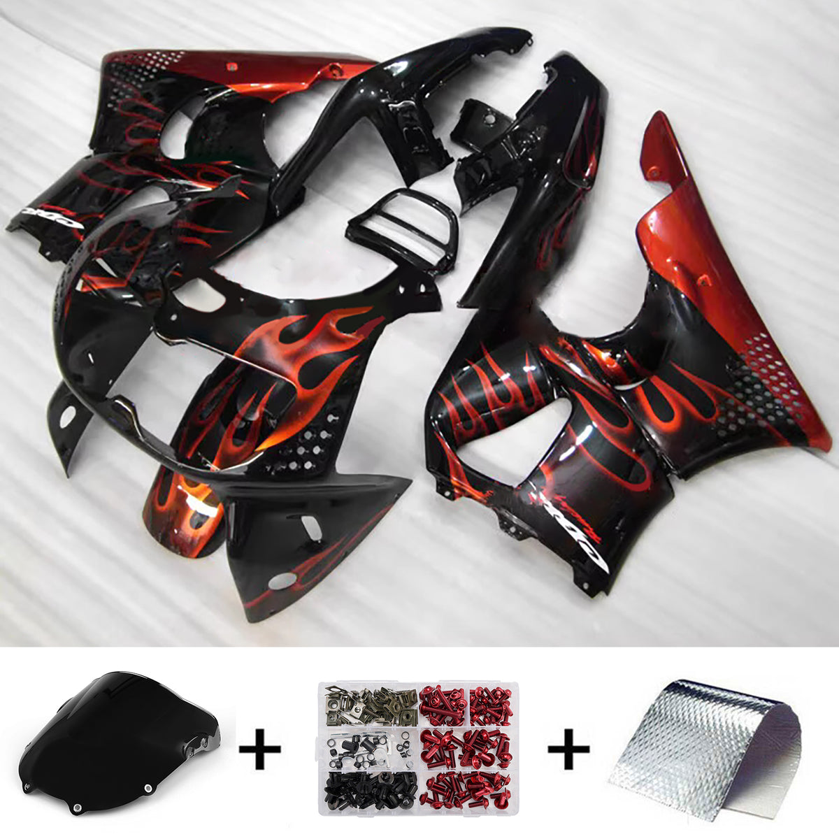 Amotopart 1994-1995 Honda CBR900RR 893 Kit carena nero rosso