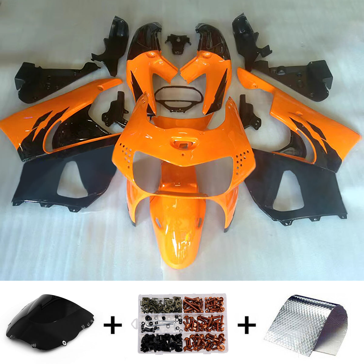 Amotopart 1998-1999 Honda CBR900RR 919 Orange Black Fairing Kit