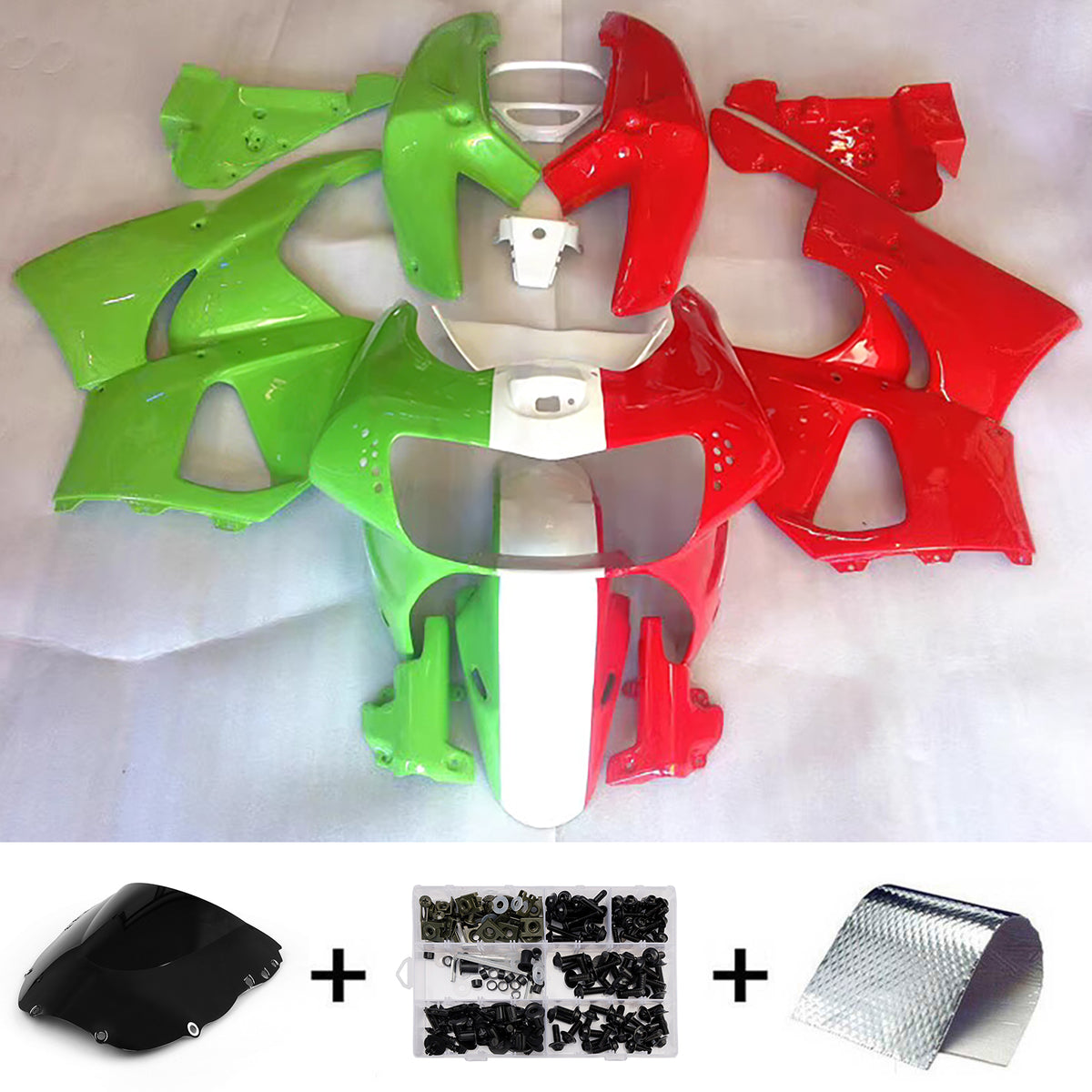 Amotopart 1998-1999 Honda CBR900RR 919 Red Green Fairing Kit