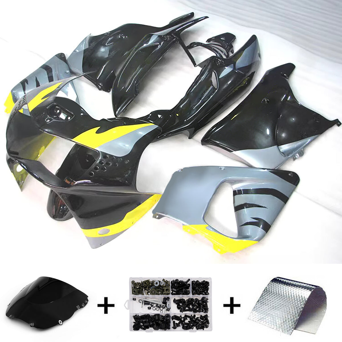 Amotopart 1998–1999 Honda CBR900RR 919 schwarz-graues Verkleidungsset