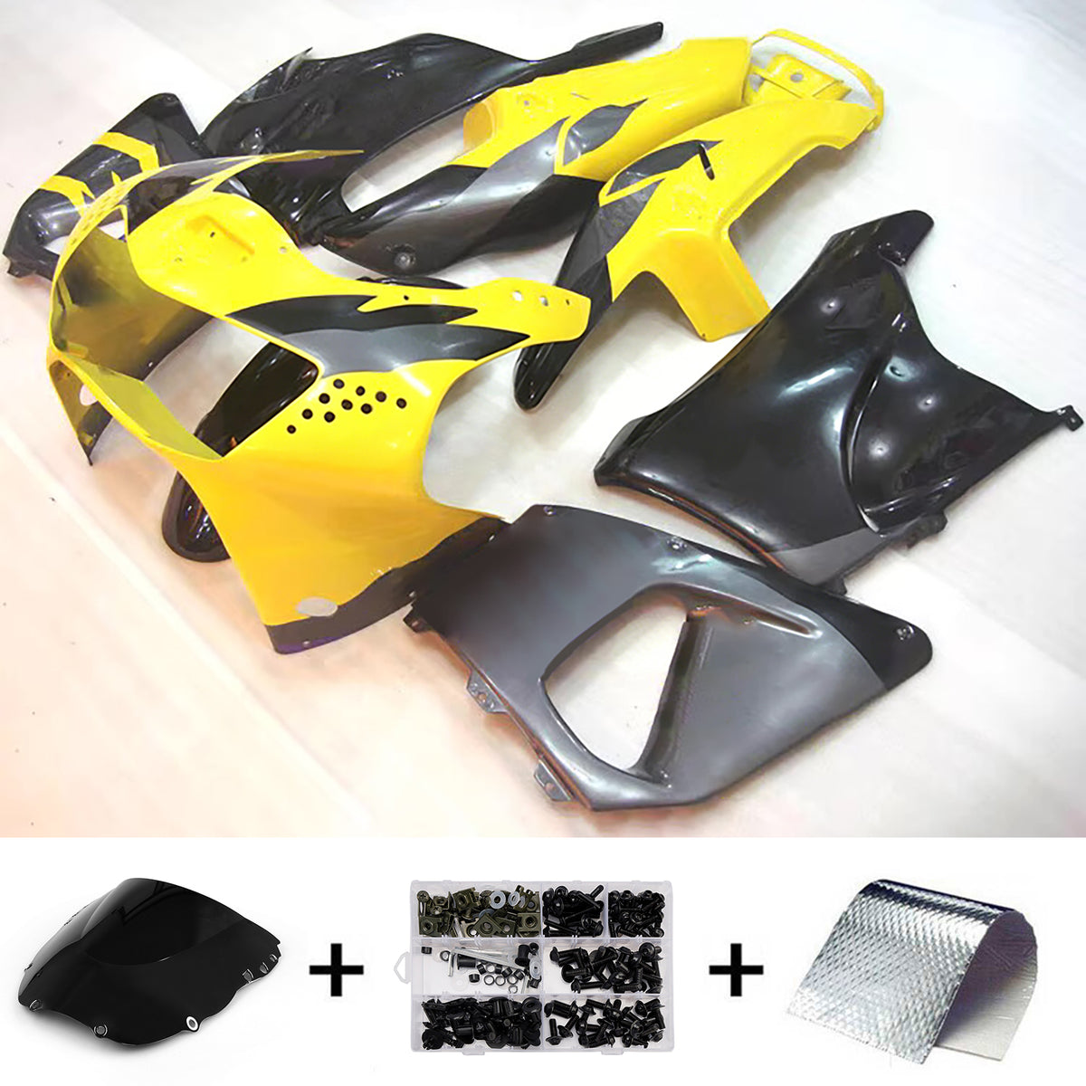 Amotopart 1998-1999 Honda CBR900RR 919 Yellow Black Fairing Kit