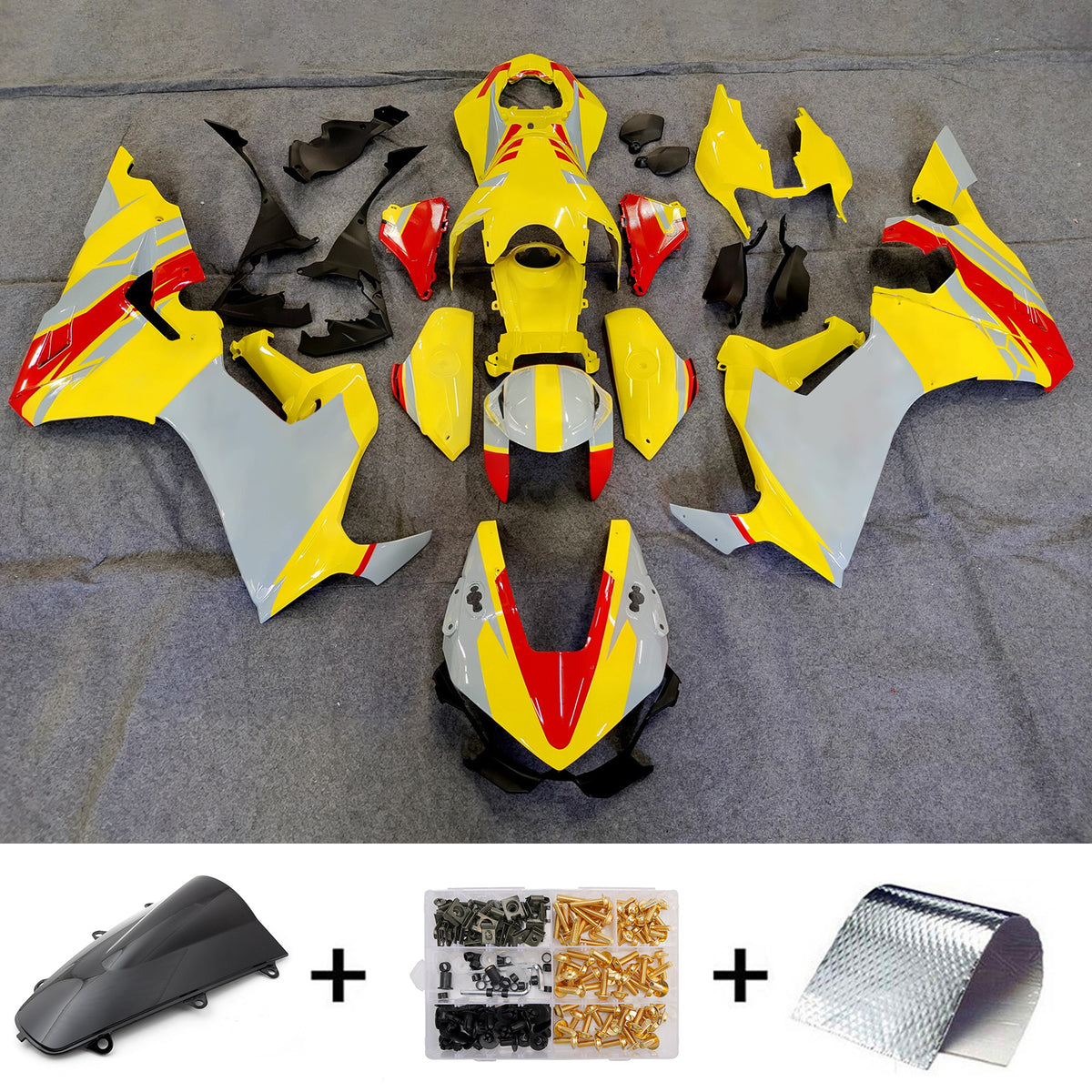 Amotopart 2017-2025 Honda CBR1000RR Yellow Grey Kiting Kit