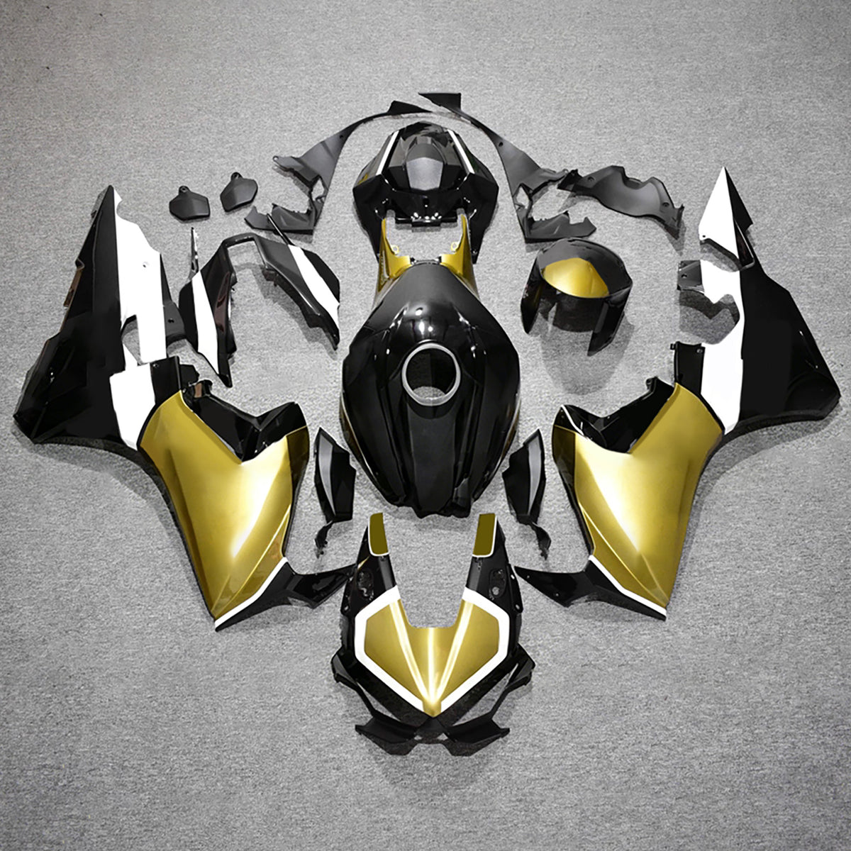 Amotopart 2017–2025 Honda CBR1000RR Schwarz-Gold Verkleidungsset