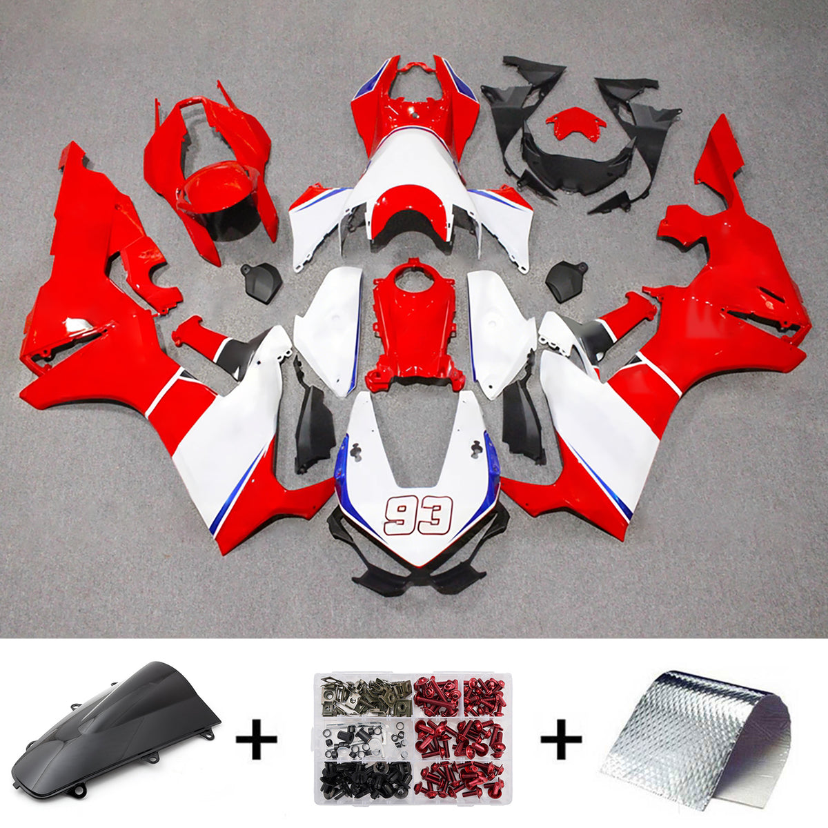 Amotopart 2017-2025 Honda CBR1000RR Red White Fairing Kit