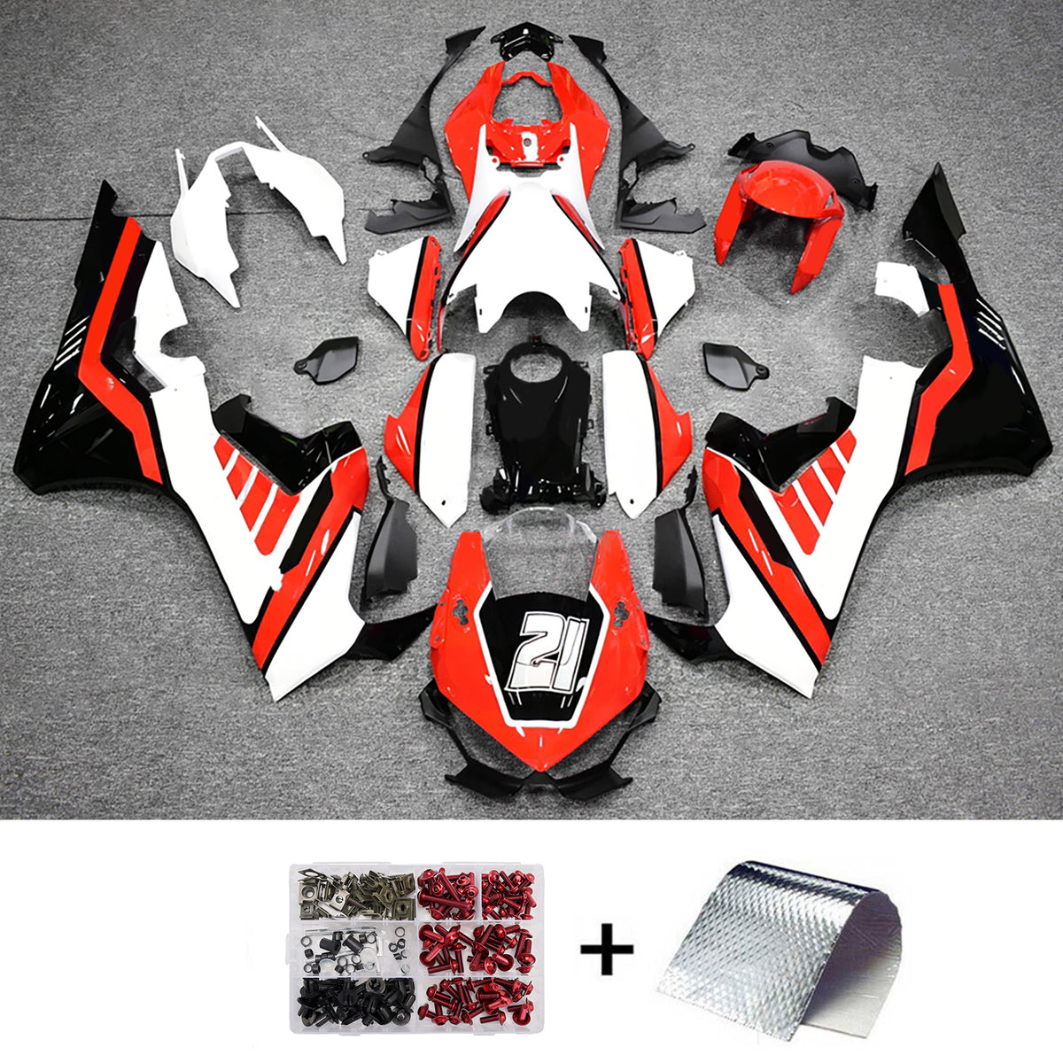 Amotopart 2017-2025 Honda CBR1000RR White Red Black Fairing Kit