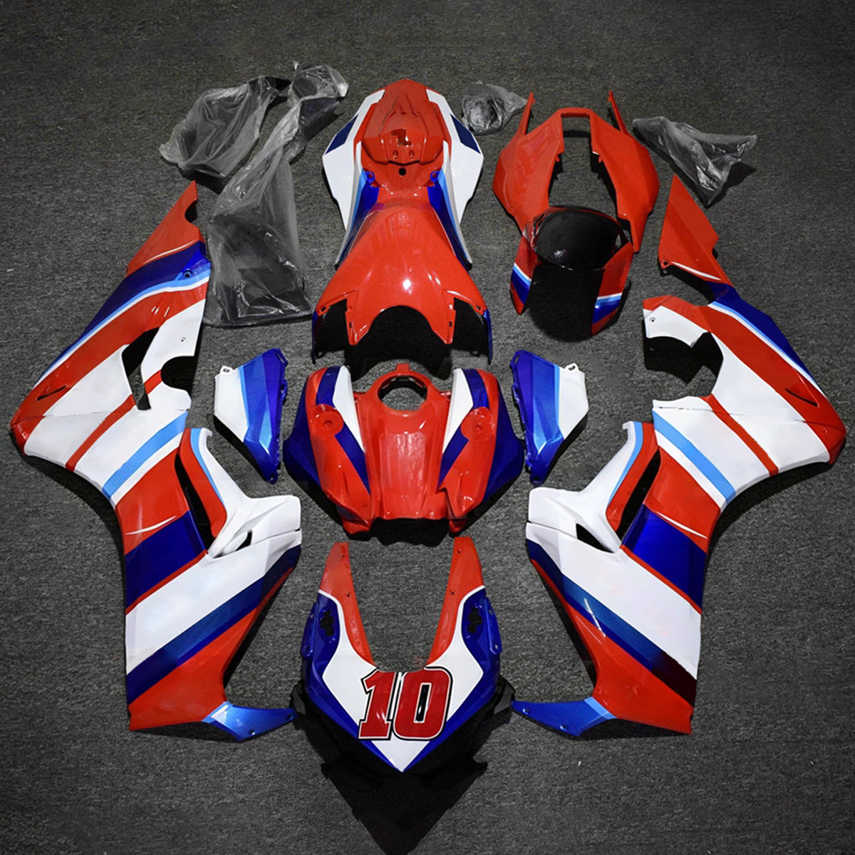 Amotopart 2017-2025 Honda CBR1000RR White Red Blue Fairing Kit