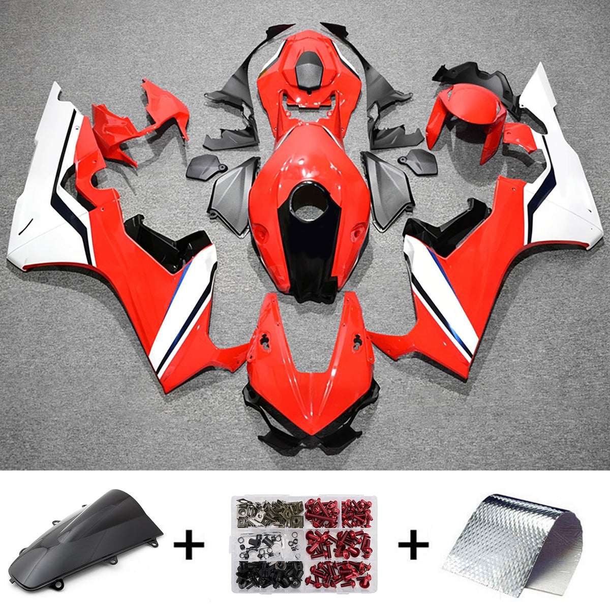 Kit de carenagem Amotopart 2017-2025 Honda CBR1000RR vermelho preto branco