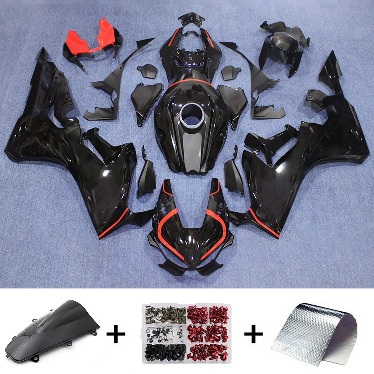 Amotopart 2017-2025 Honda CBR1000RR Black Fairing Kit
