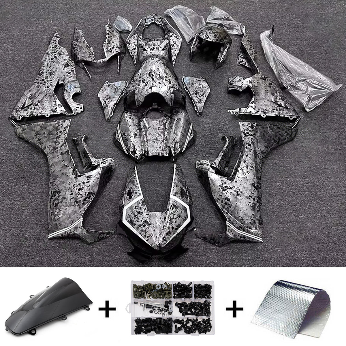 Amotopart 2017-2025 Honda CBR1000RR Forge Fiber Pattern Fairing Kit