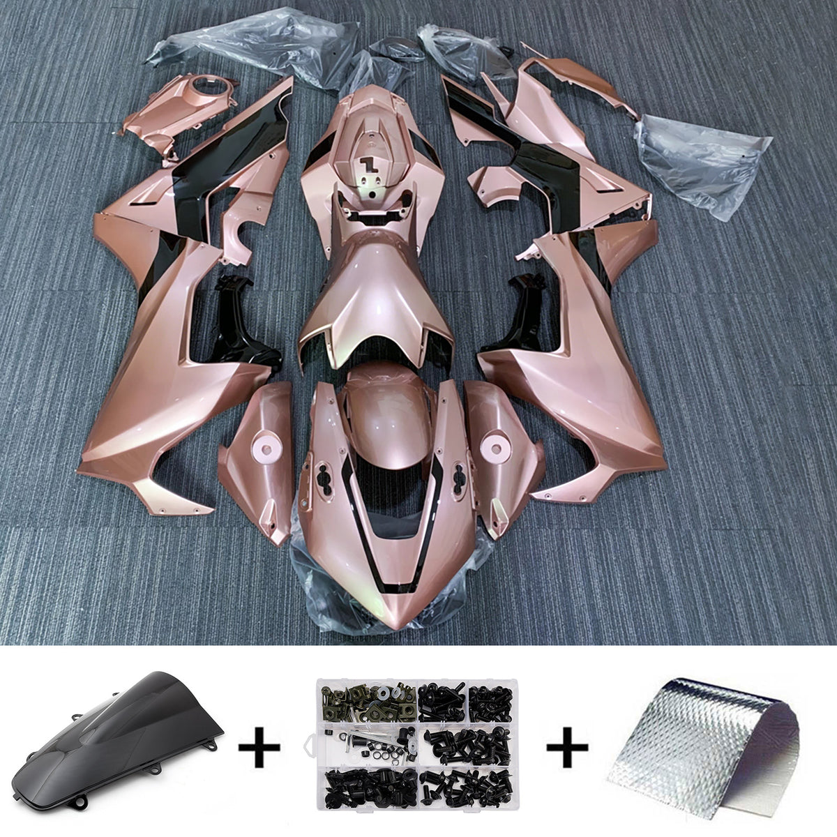 Amotopart 2017-2025 Honda CBR1000RR Champagne Rose Gold Fairing Kit
