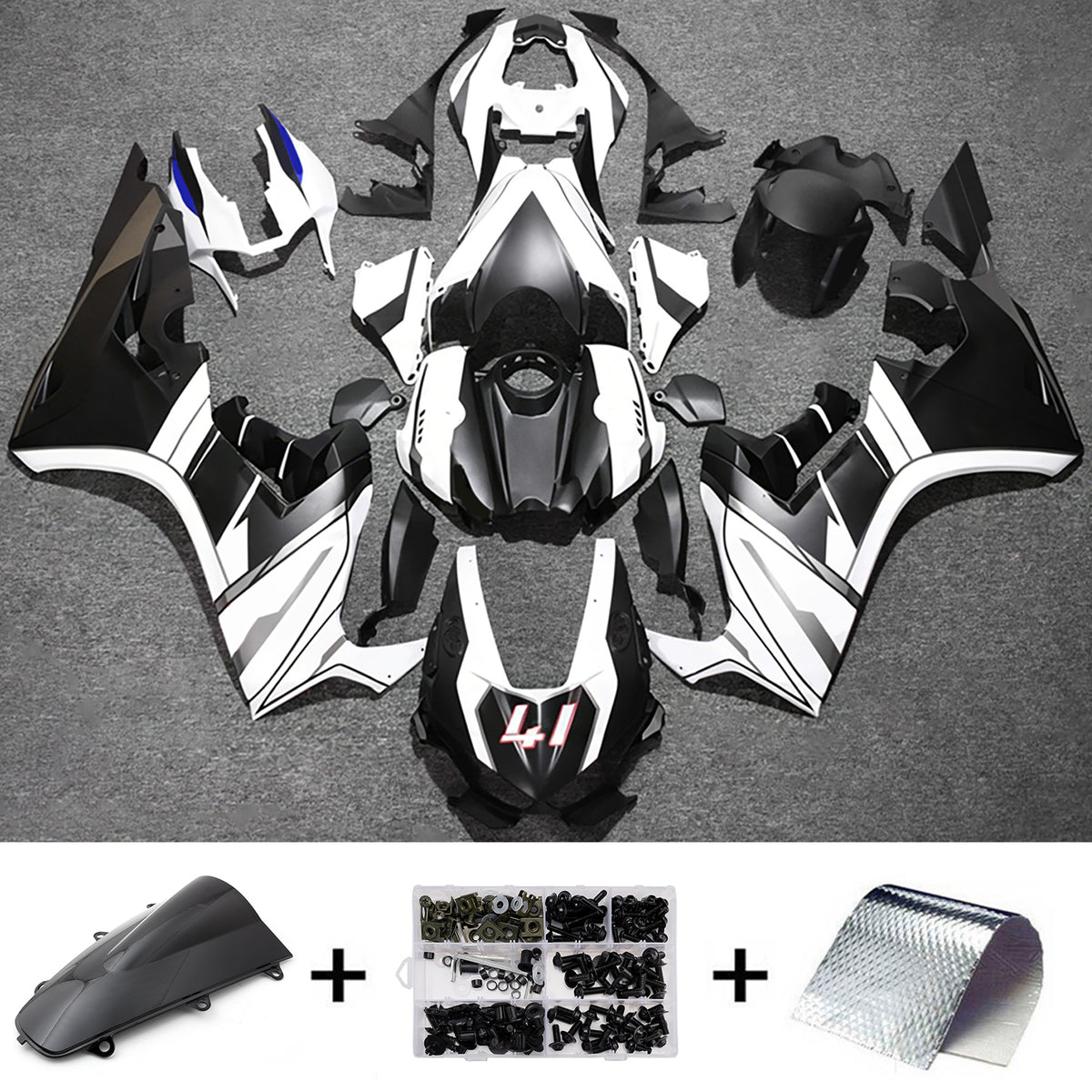 Amotopart 2017-2025 Honda CBR1000RR White Black Fairing Kit