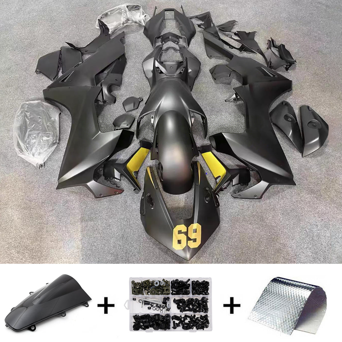Amotopart 2017-2025 Honda CBR1000RR Black Fairing Kit