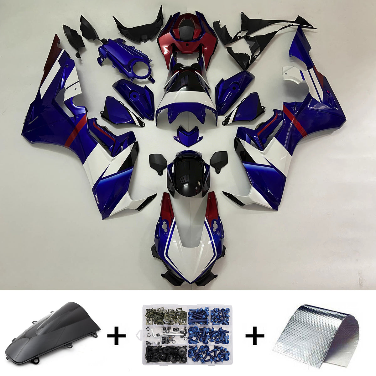 Amotopart 2017-2025 Honda CBR1000RR zwartblauwe kuipset