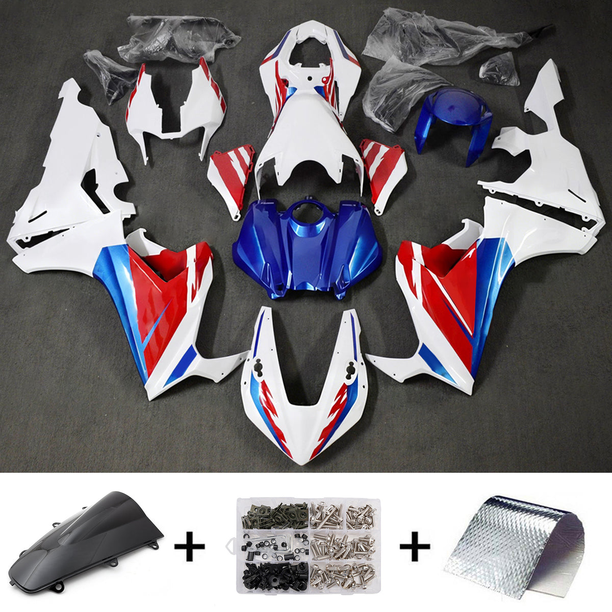 Amotopart 2017-2025 Honda CBR1000RR White Red Blue Gray Fairing Kit