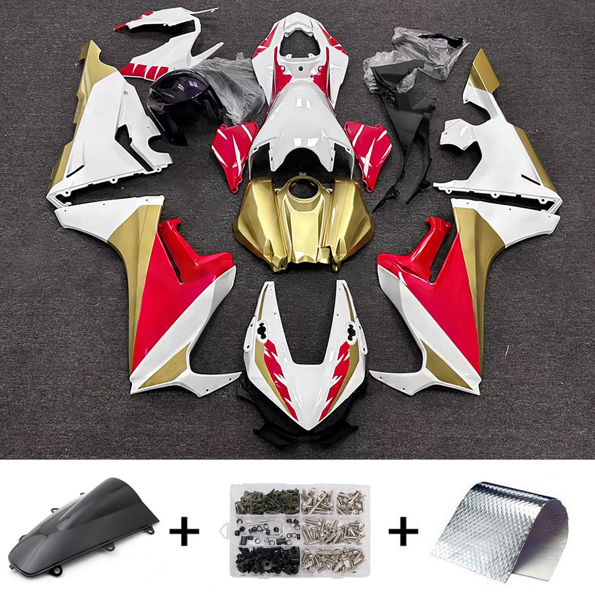 Amotopart 2017-2025 Honda CBR1000RR White Black Red Gray Fairing Kit