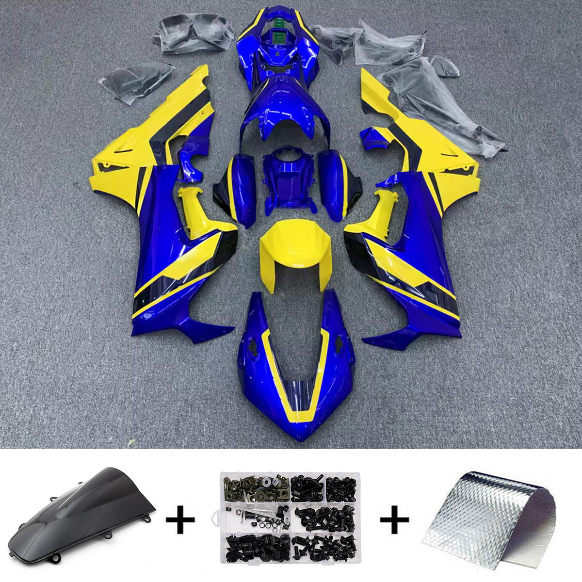 Amotopart 2017-2025 Honda CBR1000RR Blue Yellow Fairing Kit