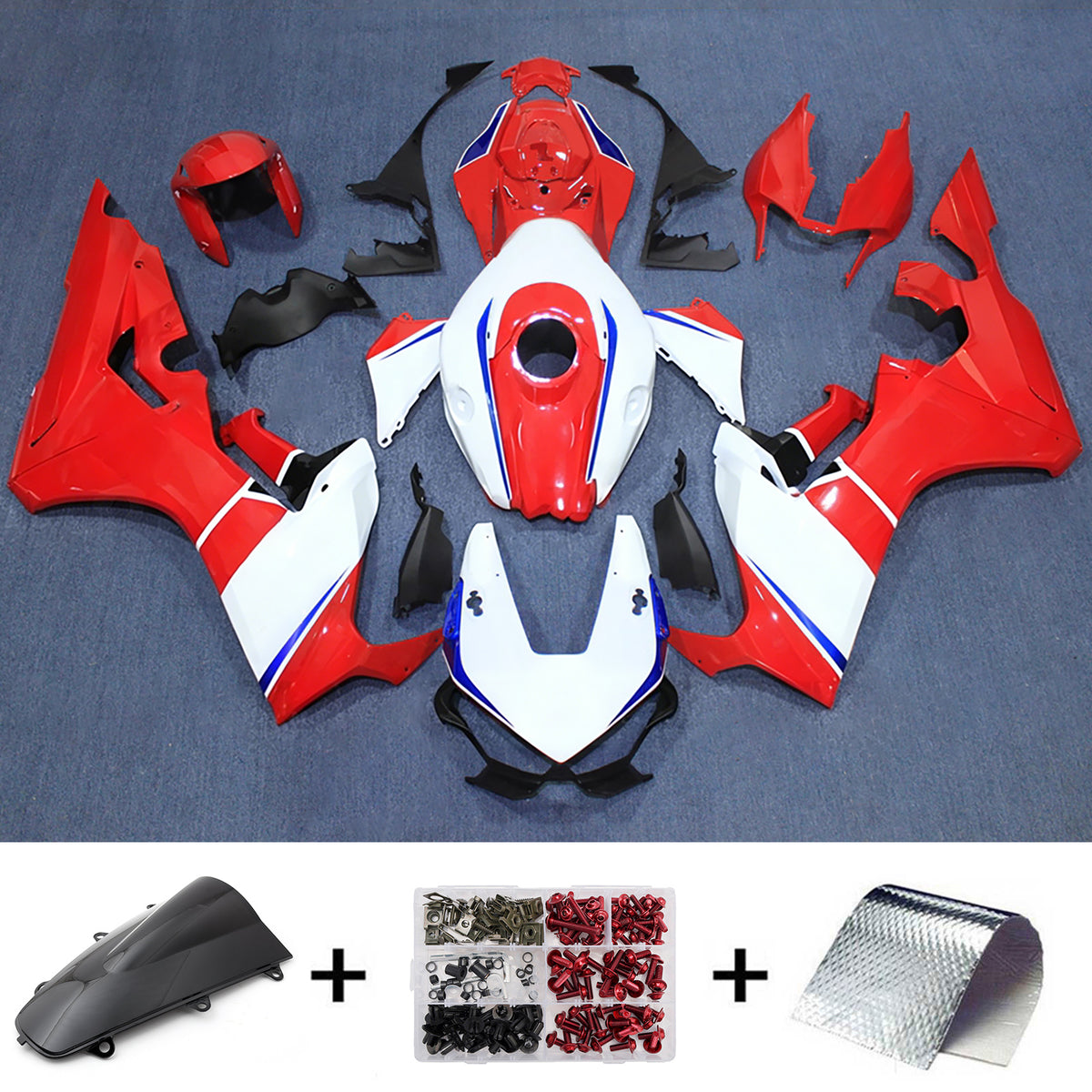 Amotopart 2017-2025 Honda CBR1000RR Black White Red Blue Fairing Kit