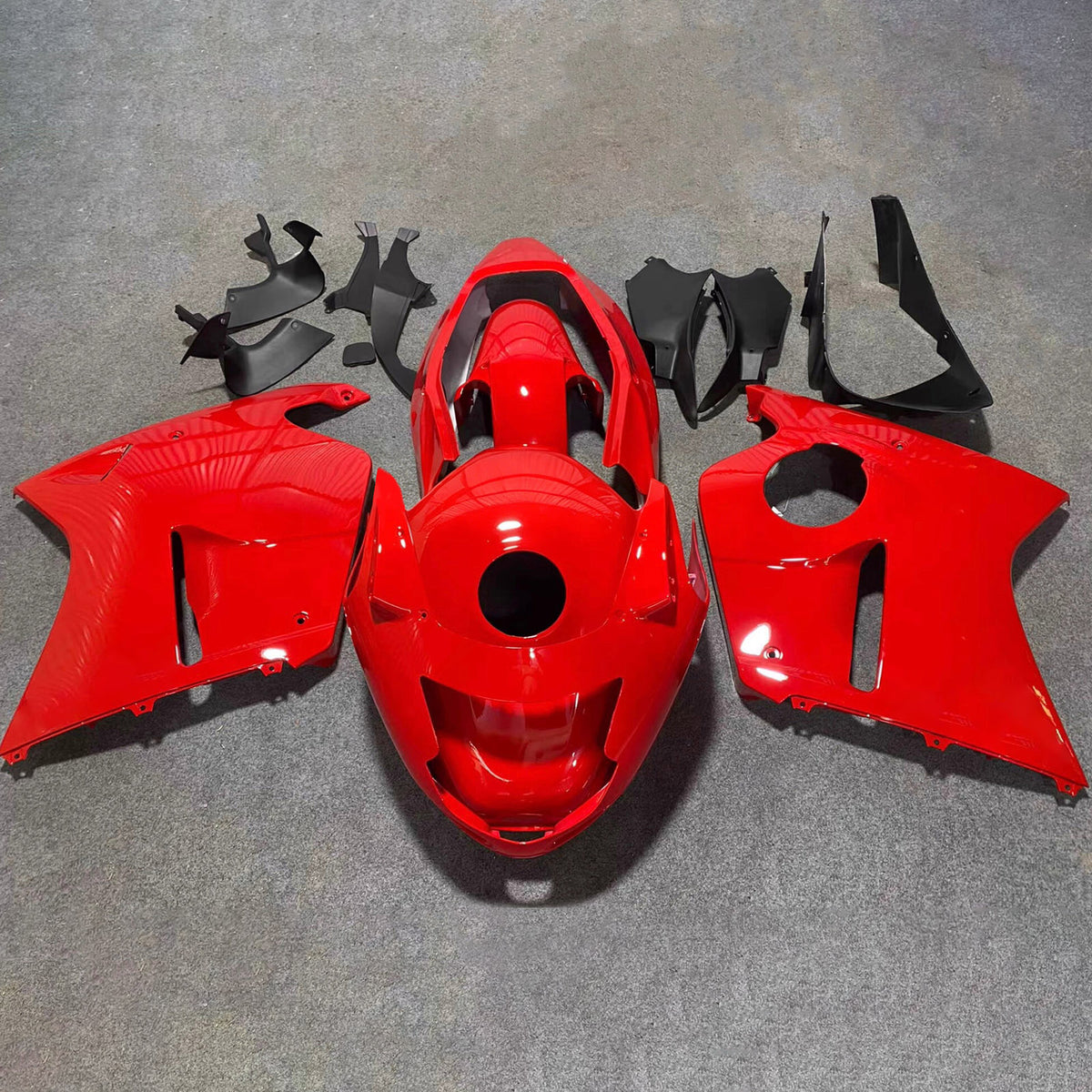Amotopart 1996-2007 Honda CBR1100XX SuperBlackBird Red Black Fairing Kit