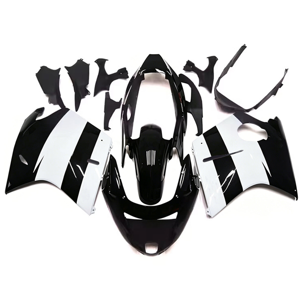 Amotopart 1996-2007 Honda CBR1100XX SuperBlackBird White Gray Black Fairing Kit
