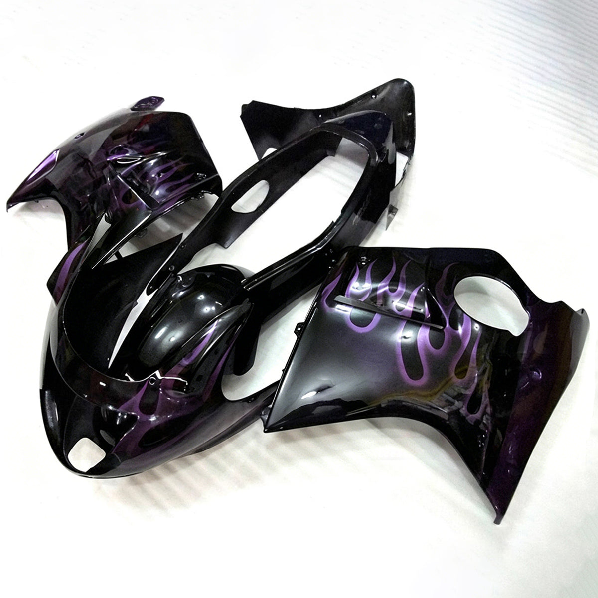 Amotopart 1996–2007 Honda CBR1100XX SuperBlackBird Grau Schwarz Verkleidungsset