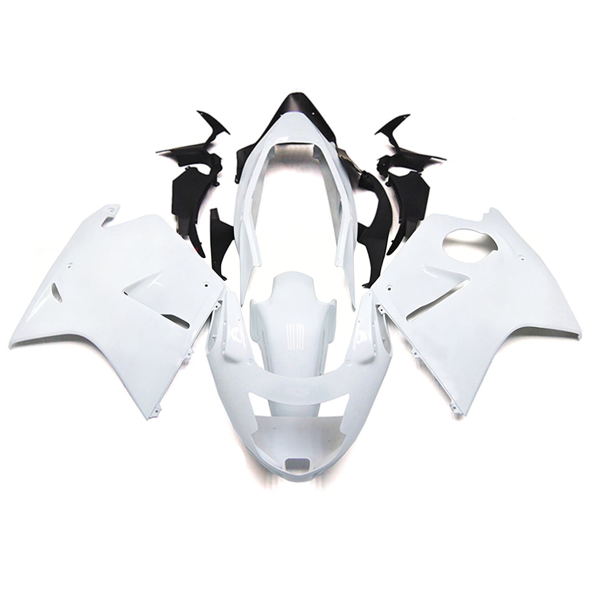 Amotopart 1996-2007 Honda CBR1100XX SuperBlackBird Black Gray White Fairing Kit