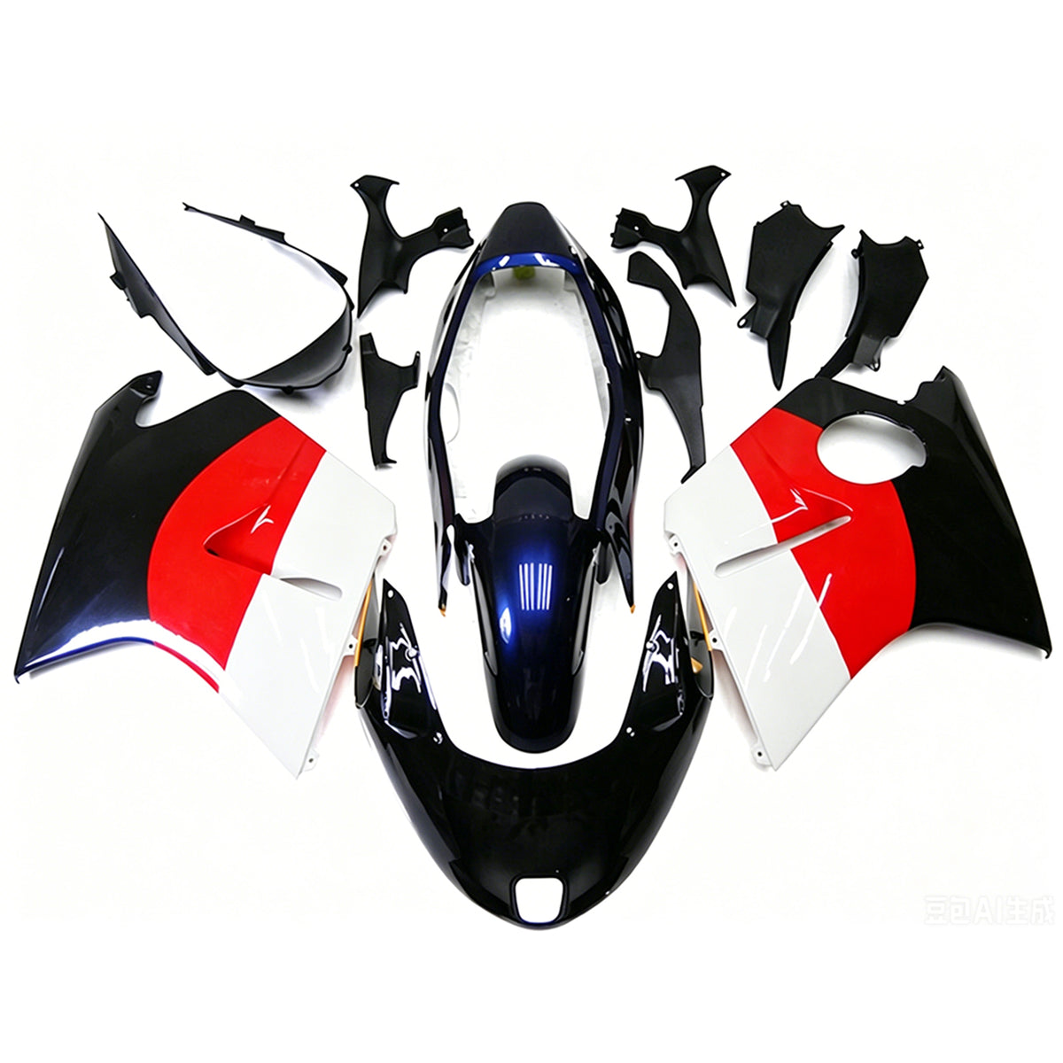 Amotopart 1996-2007 Honda CBR1100XX SuperBlackBird Black White Red Fairing Kit