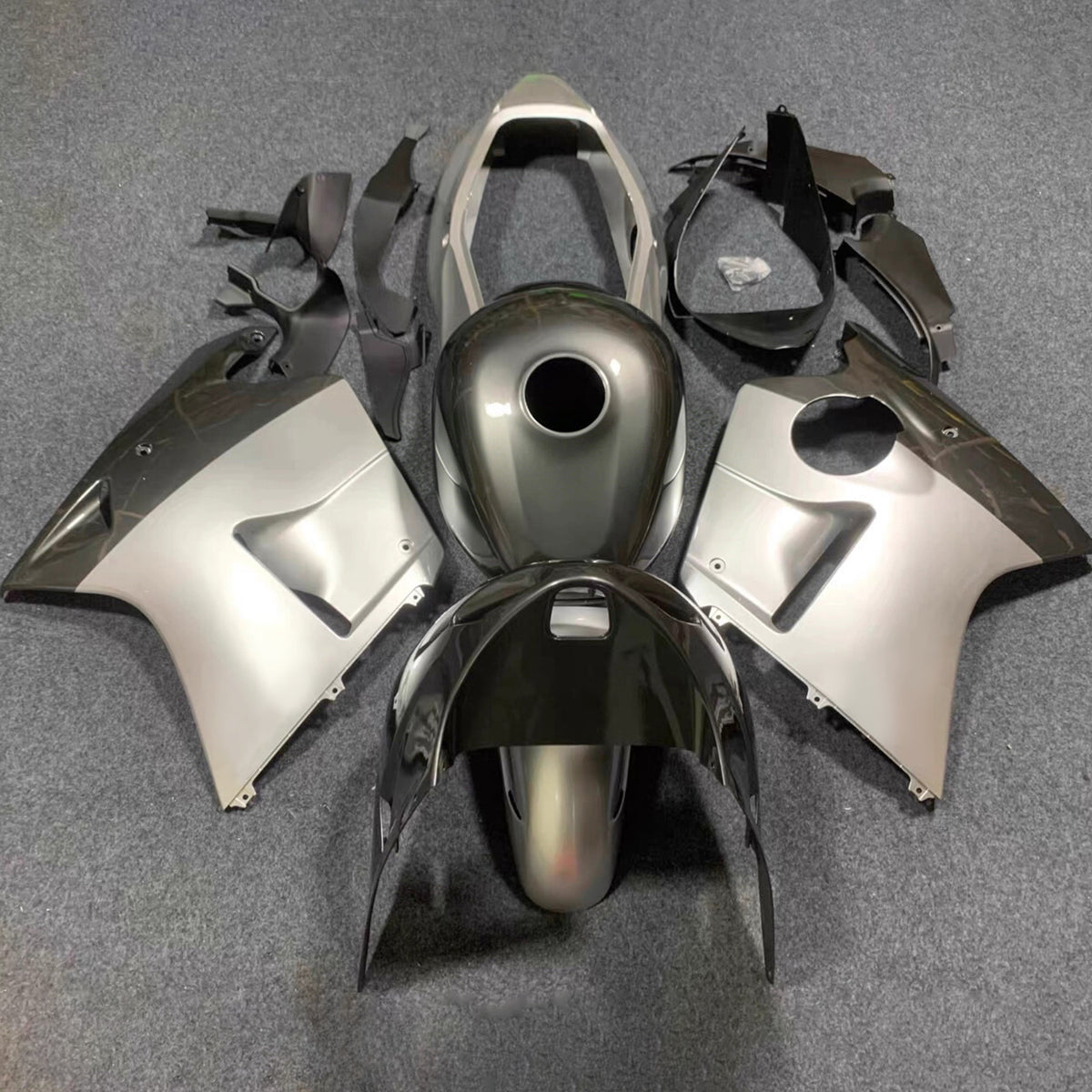 Amotopart 1996-2007 Honda CBR1100XX SuperBlackBird Gray Black Fairing Kit