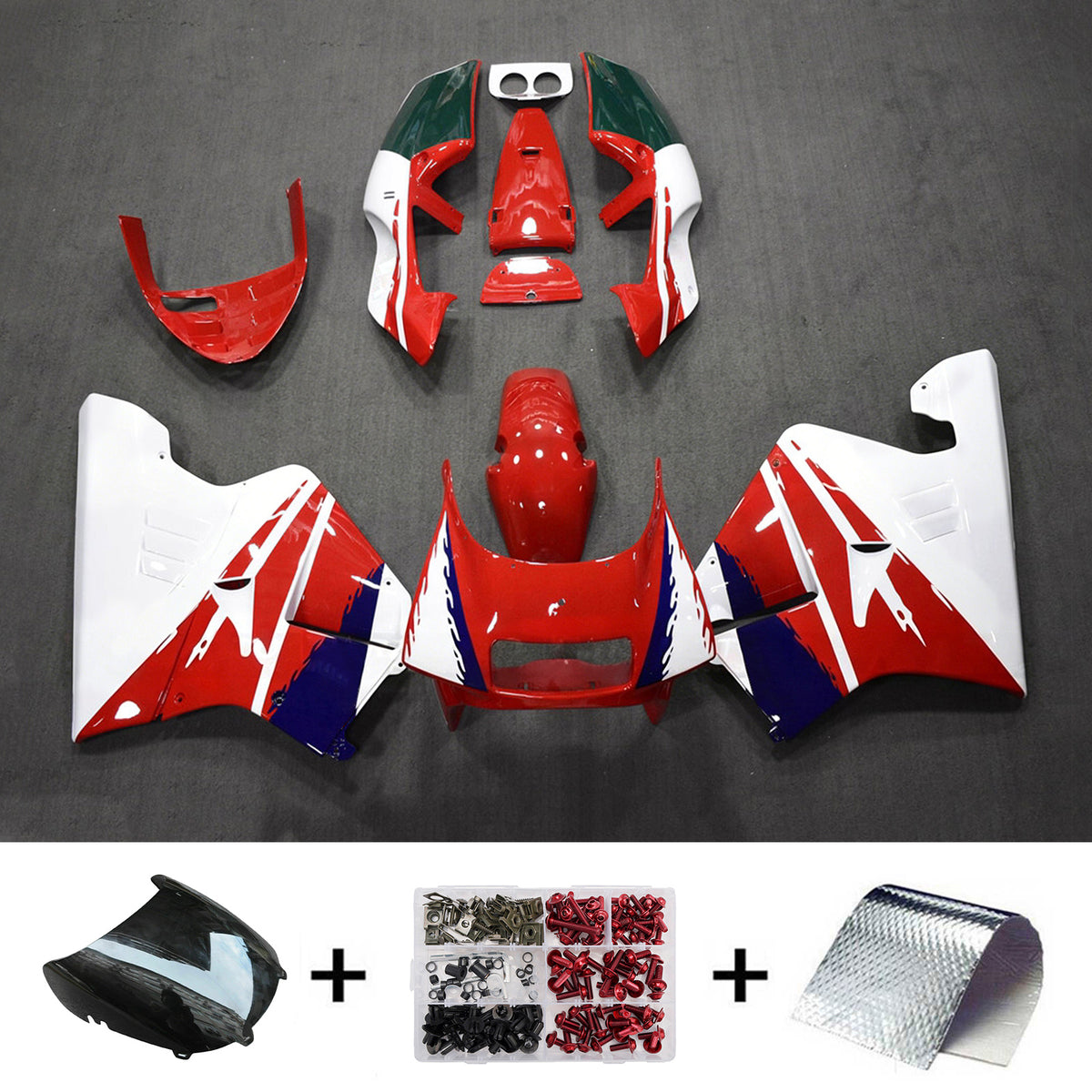 Amotopart 1990-1993 Kit carena Honda NSR250 PGM-3 blu bianco rosso