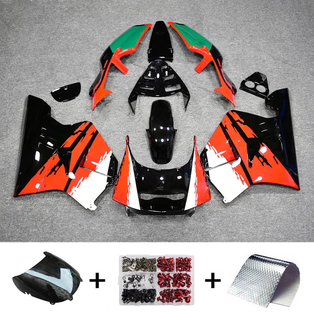 Amotopart 1990-1993 Kit carena Honda NSR250 PGM-3 bianco nero rosso