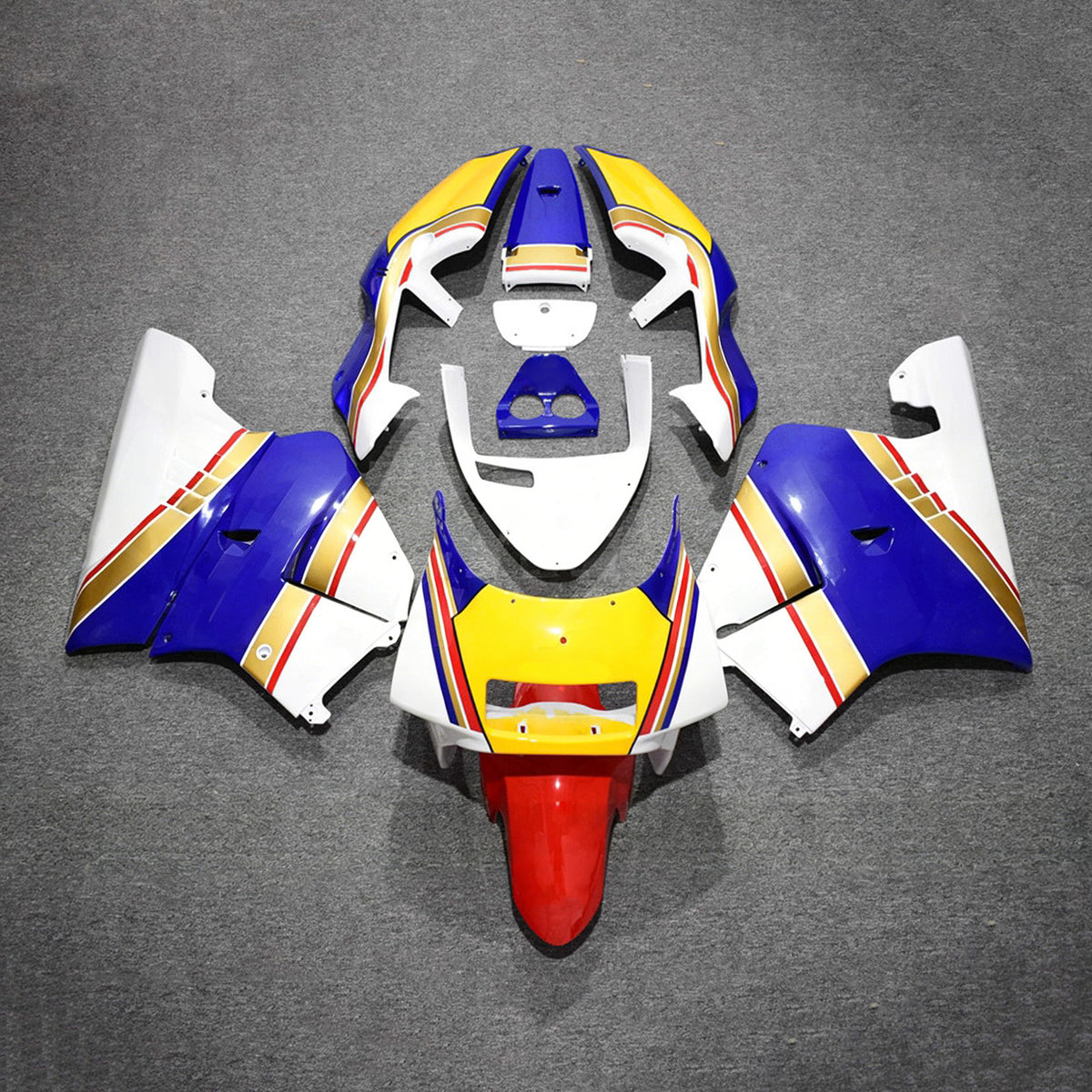 Amotopart 1990-1993 Honda NSR250 PGM-3 Yellow Blue White Red Fairing Kit
