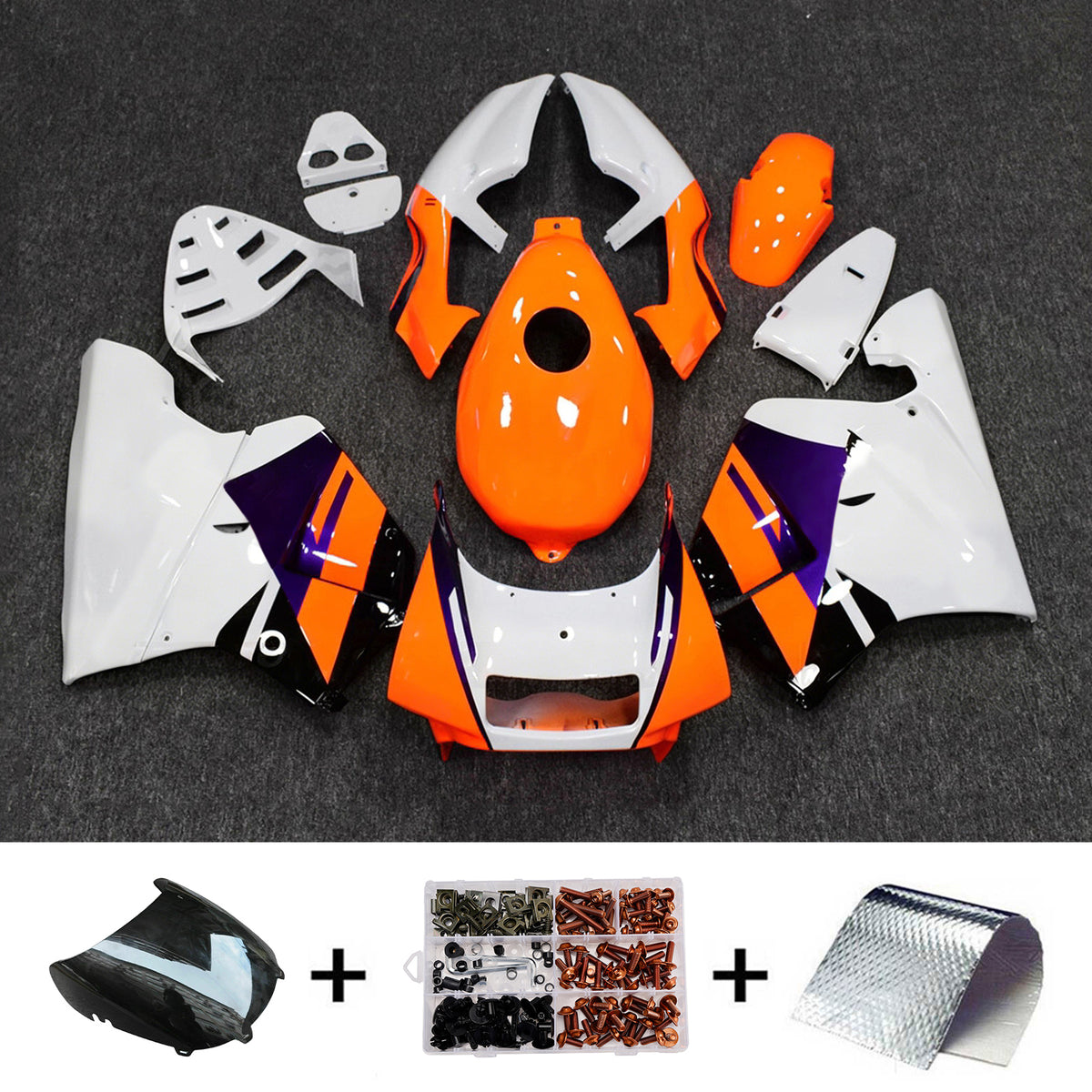 Amotopart 1990-1993 Honda NSR250 PGM-3 Black Blue Gray Fairing Kit