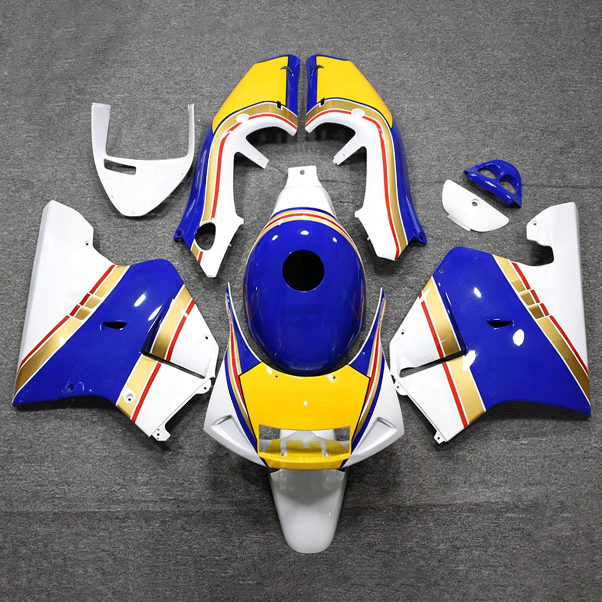Amotopart 1994-1996 Honda NSR250 PGM-4 White Yellow Black Blue Fairing Kit