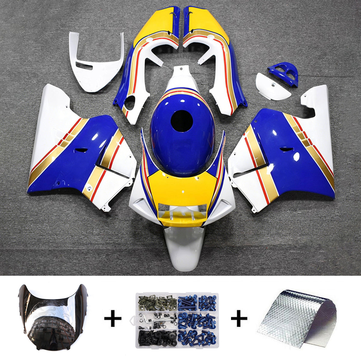 Amotopart 1994-1996 ホンダ NSR250 PGM-4 ホワイト イエロー ブラック ブルー フェアリングキット