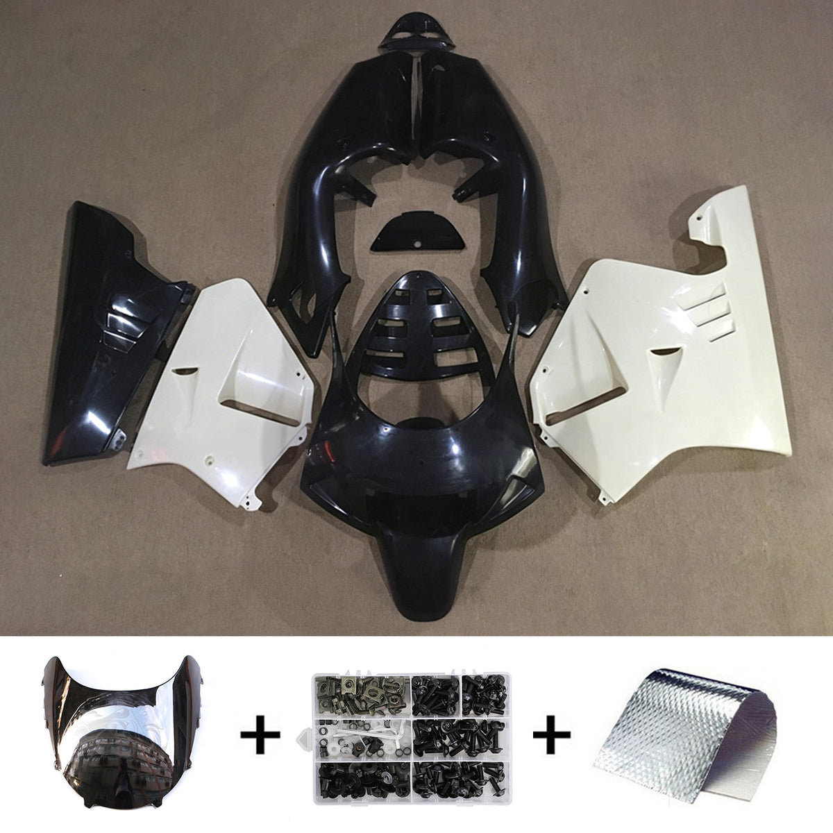 Amotopart 1994-1996 Honda NSR250 PGM-4 Złoty biały czarny zestaw owiewki