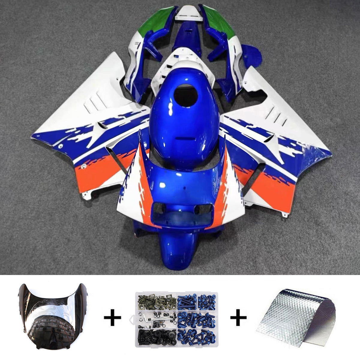 Amotopart 1994–1996 Honda NSR250 PGM-4 Rot Blau Weiß Schwarz Verkleidungsset