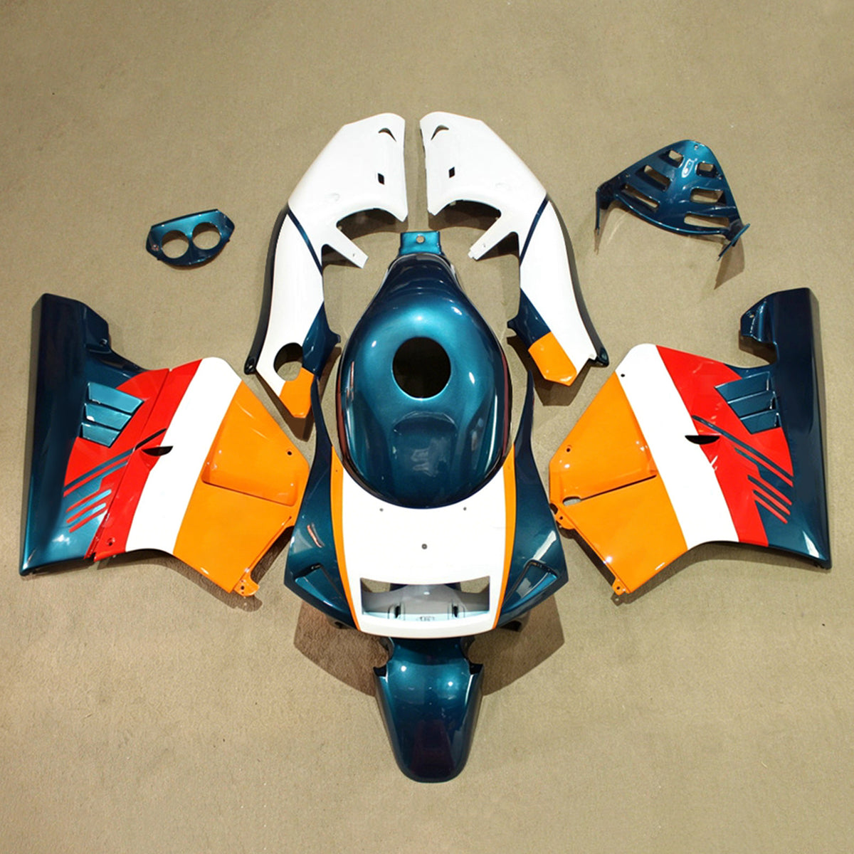 Amotopart 1994-1996 Honda NSR250 PGM-4 wit blauw zwart oranje kuipset