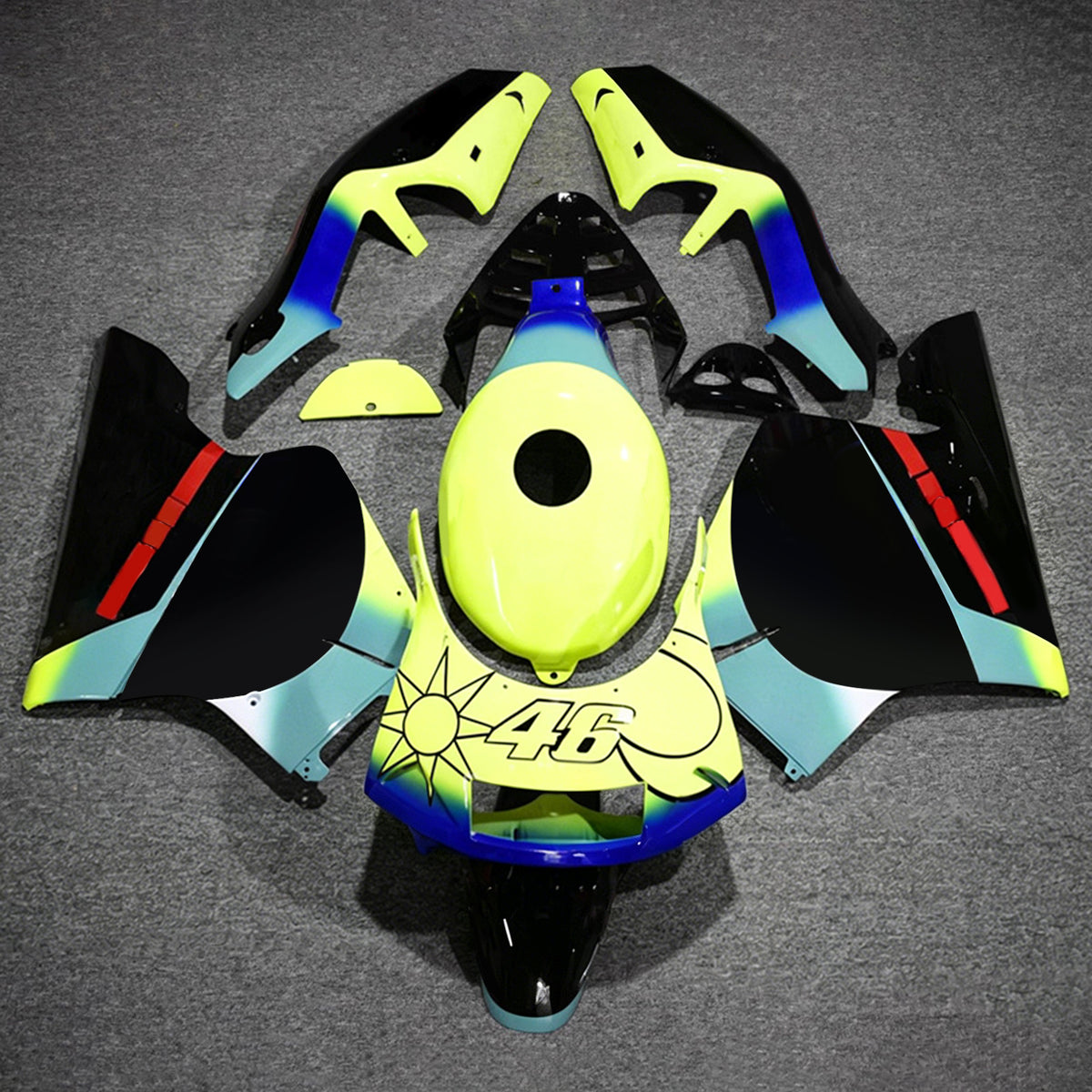 Amotopart 1994-1996 Honda NSR250 PGM-4 geel zwart blauw kuipset