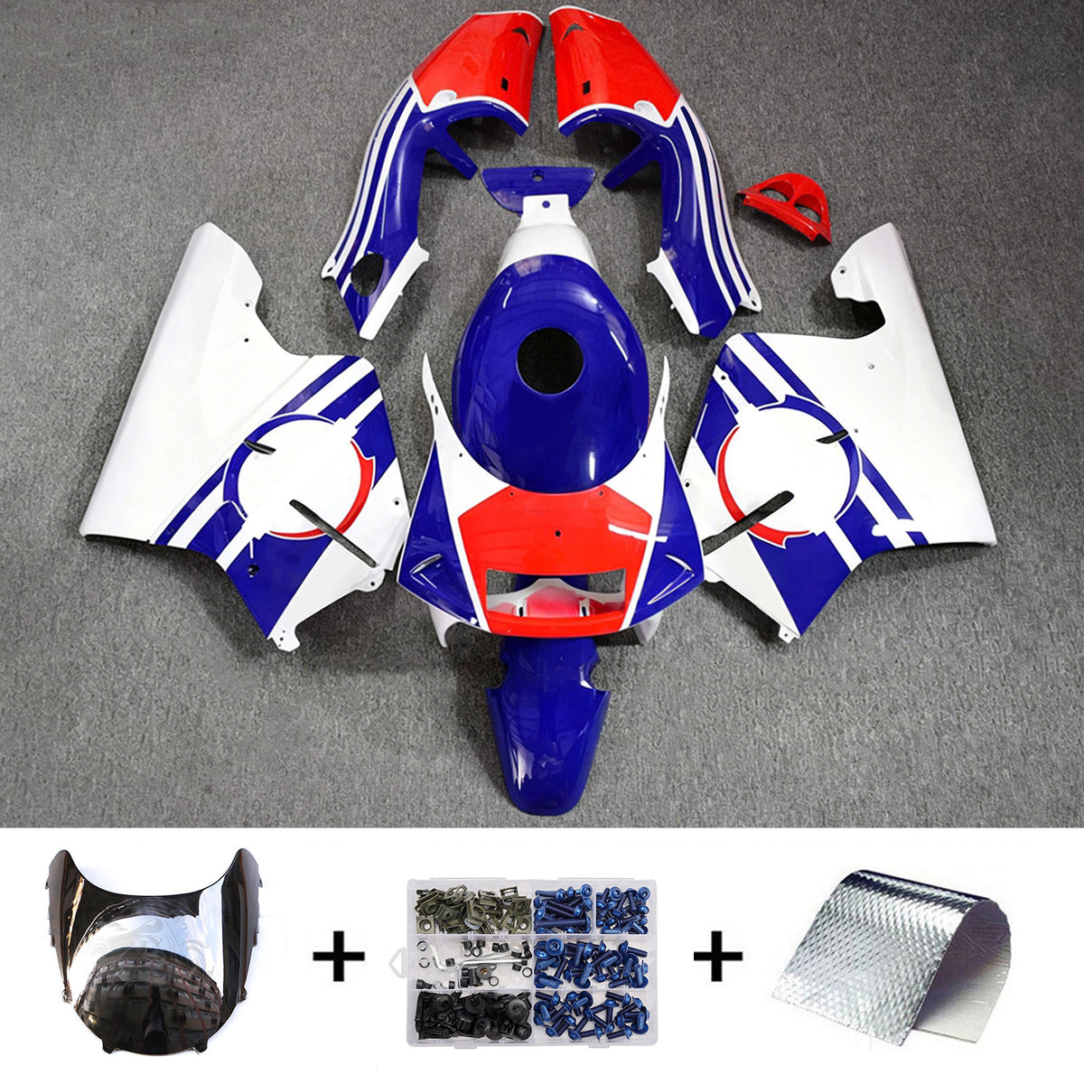 Amotopart 1994-1996 Kit carena Honda NSR250 PGM-4 blu rosso bianco