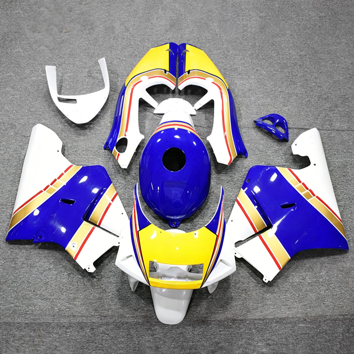Kit de carenagem Amotopart 1994-1996 Honda NSR250 PGM-4 azul branco amarelo preto