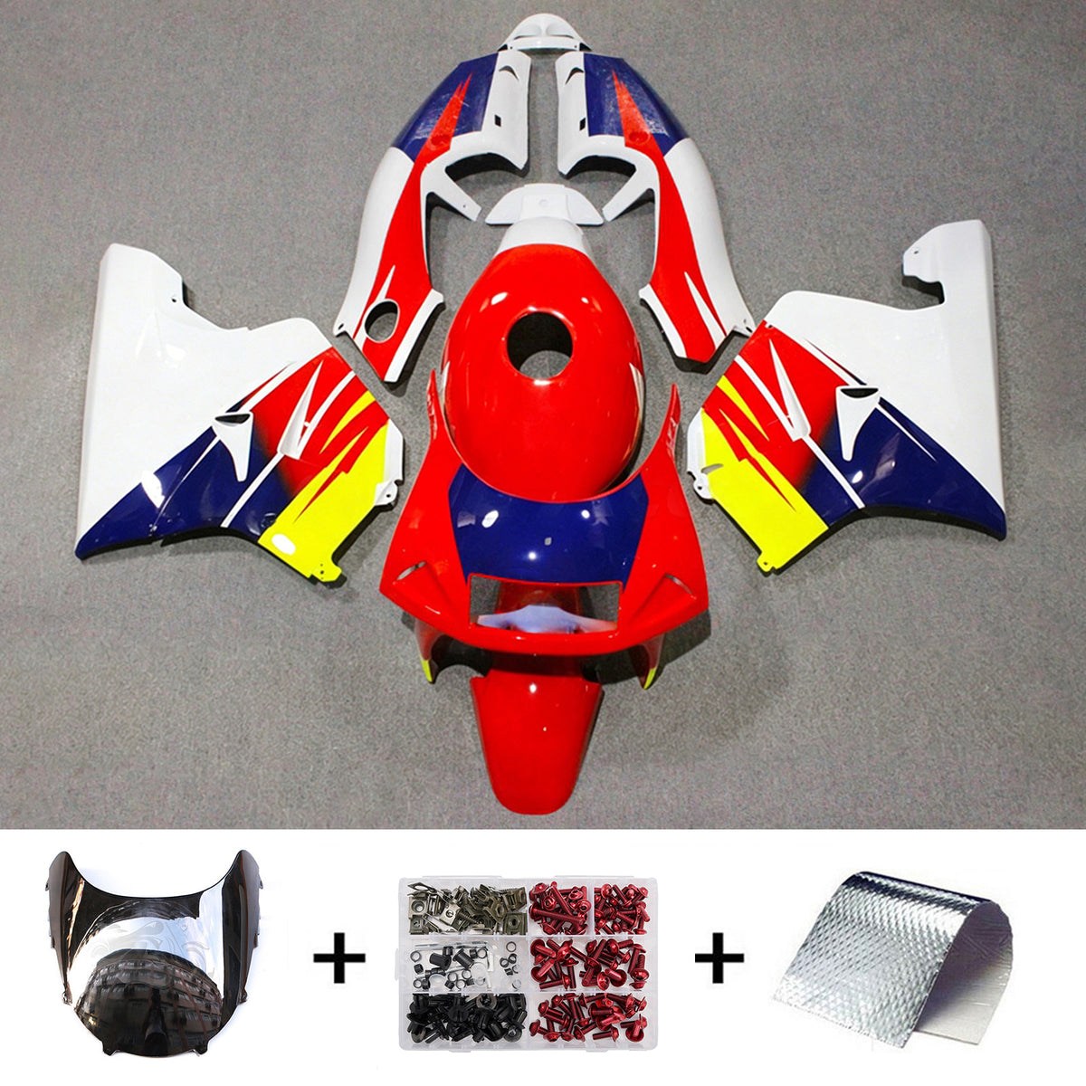 Amotopart 1994-1996 Honda NSR250 PGM-4 White Black Gray Fairing Kit