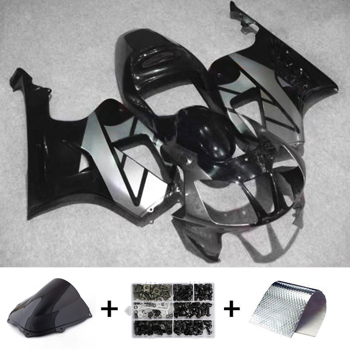 Amotopart 2000-2006 Honda VTR1000 RC51 Black Gray Fairing Kit
