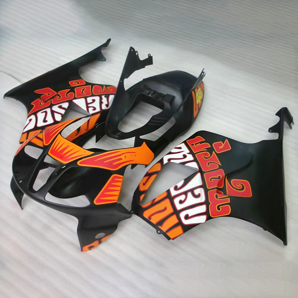 Amotopart 2000-2006 Honda VTR1000 RC51 Kit de carénage noir rouge orange