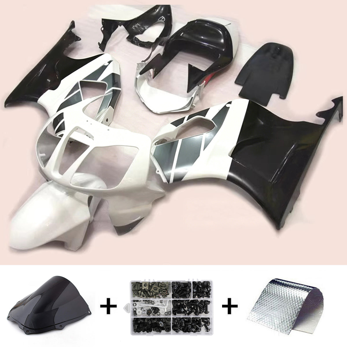 Amotopart 2000-2006 Honda VTR1000 RC51 Black Gray Fairing Kit
